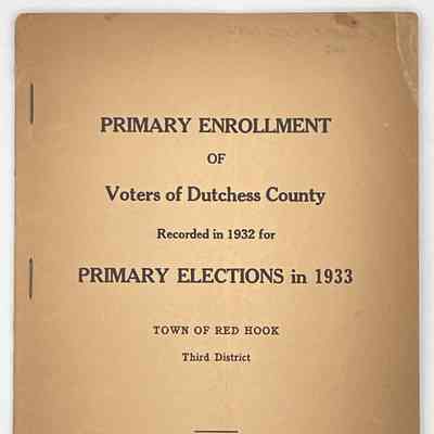 1933 Primary Elections Enrollment Book