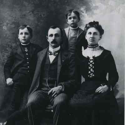 Mr. and Mrs. Alvin Coon and sons Raymond and Homer, c 1900