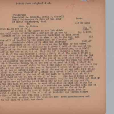 Deed, Frederick B. Schultz, David W. Carroll, David Waldenmyer Jr, and David Waldenmyer to John R. Faure, April 1856.