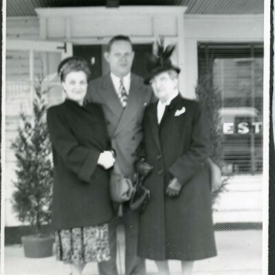 Olive and Howard Laib with mother, Mrs. Laib