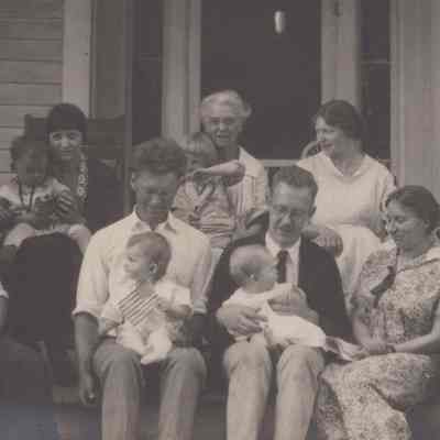 Mead Family gathering on the porch
