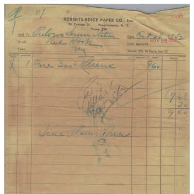 Supply Receipts - 1952 Pulver Store