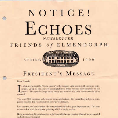 Echoes newsletter, Spring 1999