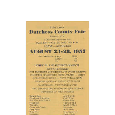 Dutchess County Fair program booklet, 1957