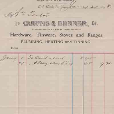 Curtis & Benner Teator Receipt and Envelope