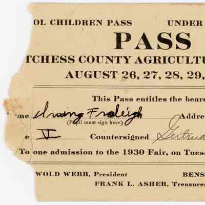 Dutchess County Agricultural Society Pass 1930