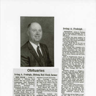 Irving A Fraleigh Obituaries and Memorial Tributes, 2000