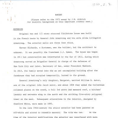 Historical tour notes on Rokeby