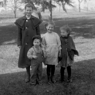 Woman with three children