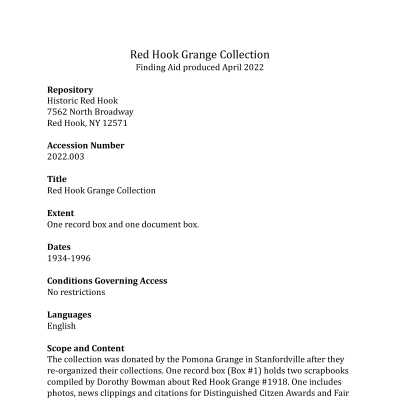 Grange Collection Finding Aid