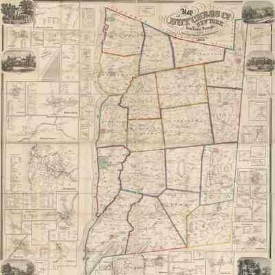 1858 John E. Gillette Map of Dutchess County (photostats of Red Hook sections)