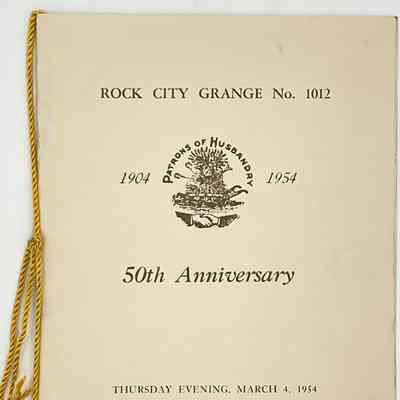 Rock City Grange 50th Anniversary Program - 1954