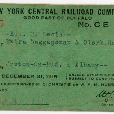 Railroad pass, Edw. H. Lewis