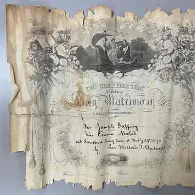 1873 Griffing/Nesbit Marriage Certificate