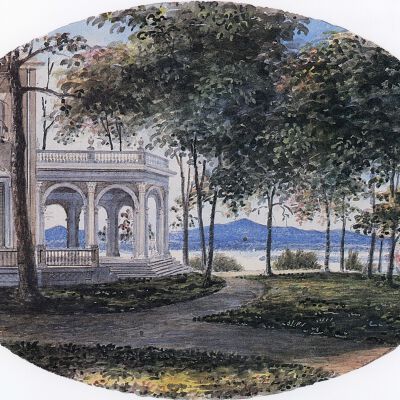 Montgomery Place woodcut sketch