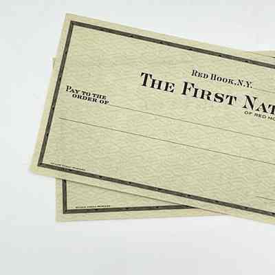 Checks from First National Bank of Red Hook