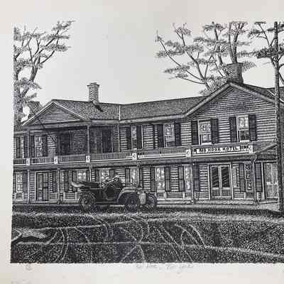 Lithograph of Red Hook Hotel, 1984