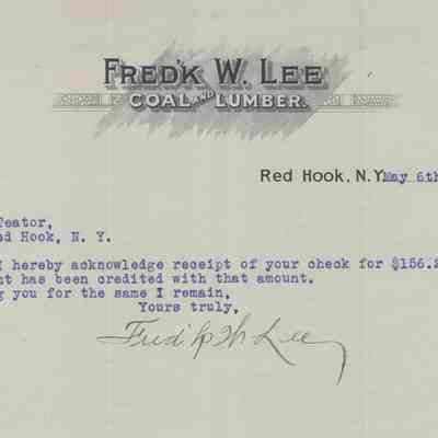 Receipt and invoices from Fred'k W. Lee, 1914, 1916, 1924, 1926