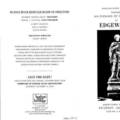 Hudson River Heritage Benefit at Edgewater, 2010