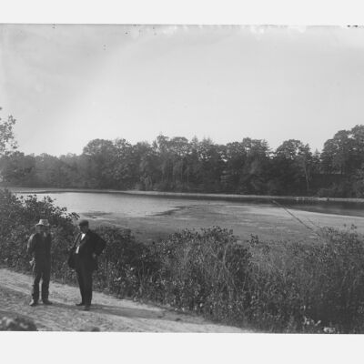 Spring Lake, two men on road
