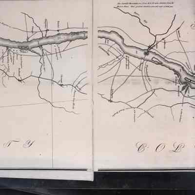 1820 Map of the Hudson River from Hyde Park to Hudson