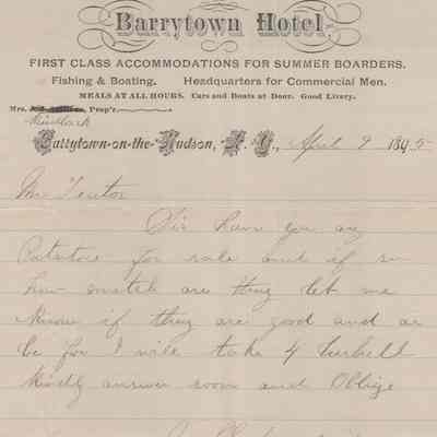 Mr. Teator 1895 Letter