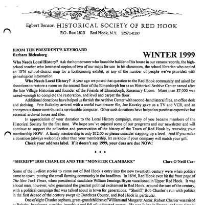 1999(1) Winter - EBHS Newsletter