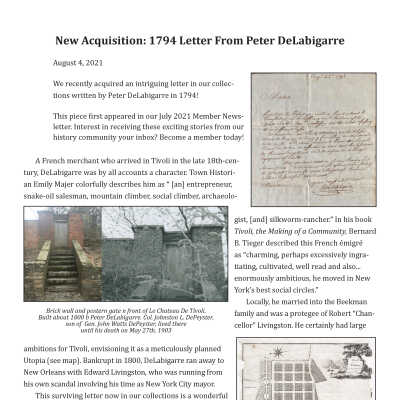Blog Post: New Acquisition: 1794 Letter From Peter DeLabigarre