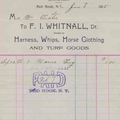 Receipt from F. I. Whitnall, Dr., 1915