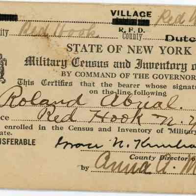 Roland A'Brial's military ID, 1917
