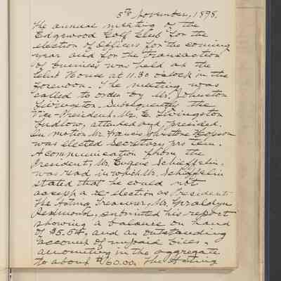 Sample page of 1898 minute book