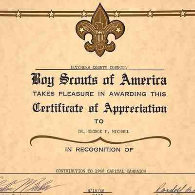 Certificates of Appreciation for Dr. Michael