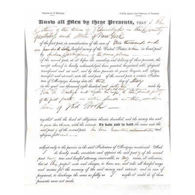 1842 Mortgage - John Cotting to Peter H. Fraleigh