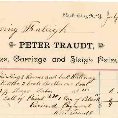 Peter Traudt Receipt 1894
