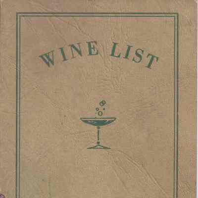 Wine List, Red Hook Hotel, Red Hook, N.Y.