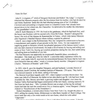 Notes for Burt - Massena