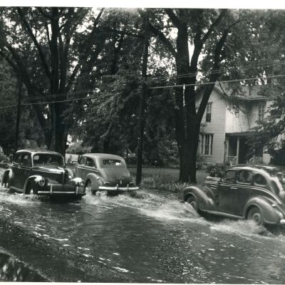 South Broadway flooded, Sept. 1946