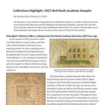 Blog Post: Collections Highlight: 1825 Red Hook Academy Sampler
