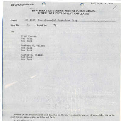 NYS DPW Right of Way for expansion of Route 199, 1948