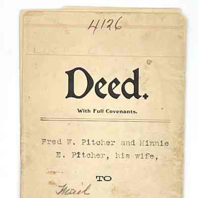 Pitcher-Bathrick Deed - 1909