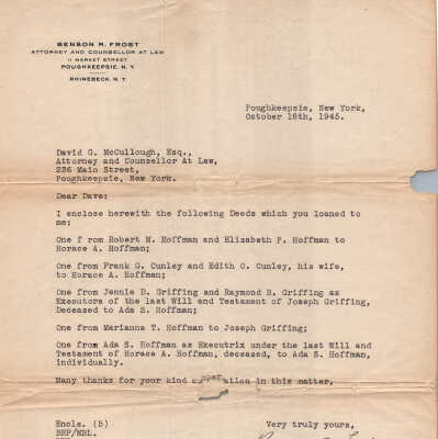 Attorney Letter dealing with Hoffman Deeds