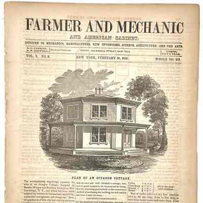 Plan of an Octagon Cottage in Farmer and Mechanic