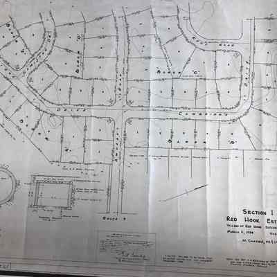 1958 Survey Map Red Hook Estates