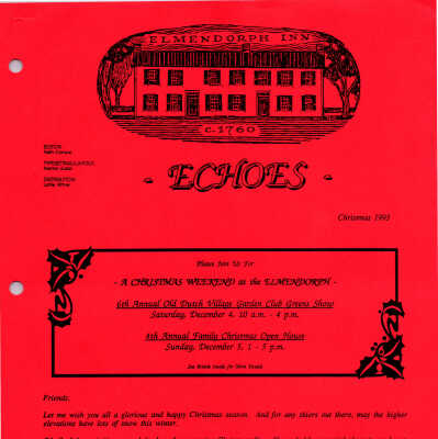 FOE Newsletter Echoes, Christmas 1993