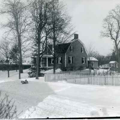 Potts-Punderson House with Dutch Reformed Church sheds, c. 1902-1904