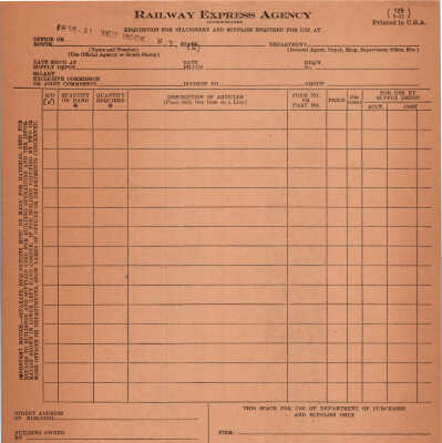 Request for Stationery and Supplies Required Forms