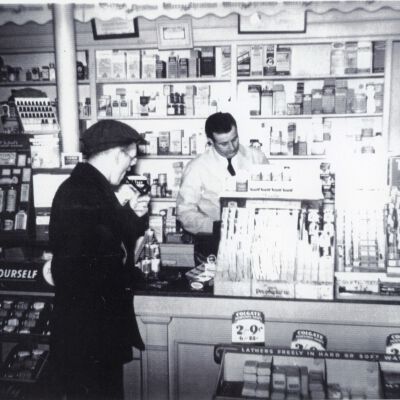 31-Gedney Building, Red Hook Drug Store interior, mid-20th century