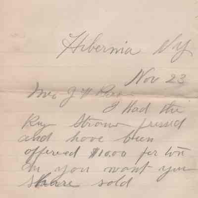 J. H. Feroe Letter, 1893
