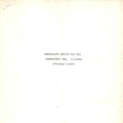 Elmendorph Archeology Report 1980