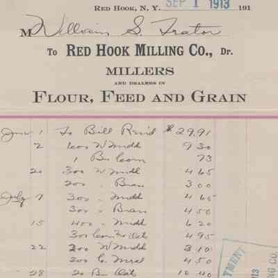 Red Hook Milling Co., Receipt 1913